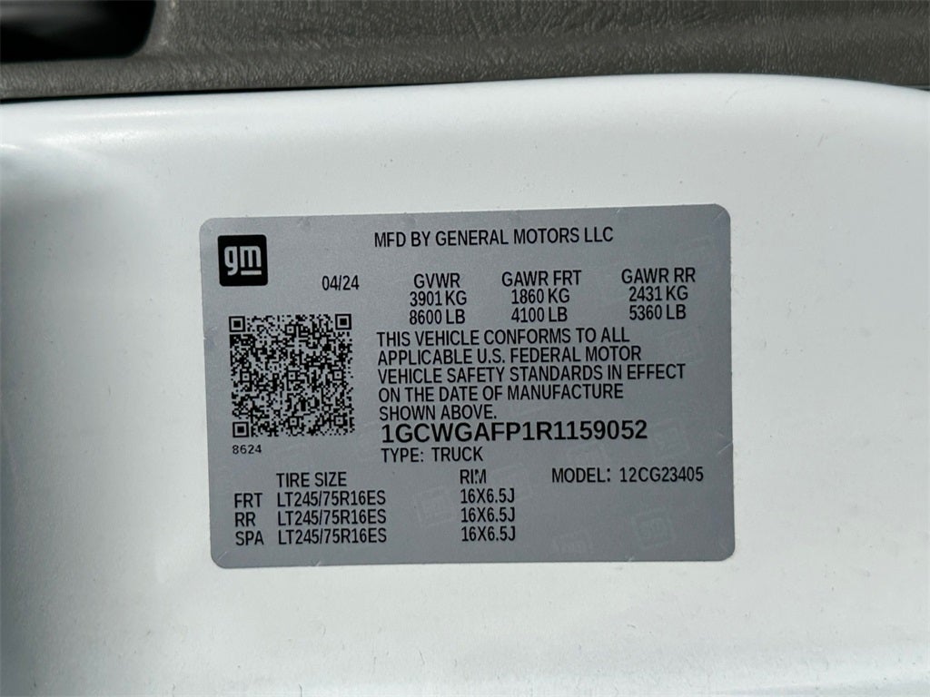 2024 Chevrolet Express 2500 Work Van Cargo