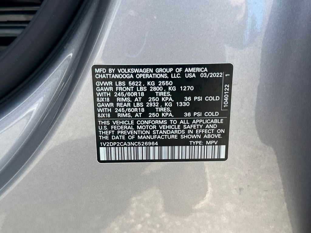 2022 Volkswagen Atlas 2.0T SE