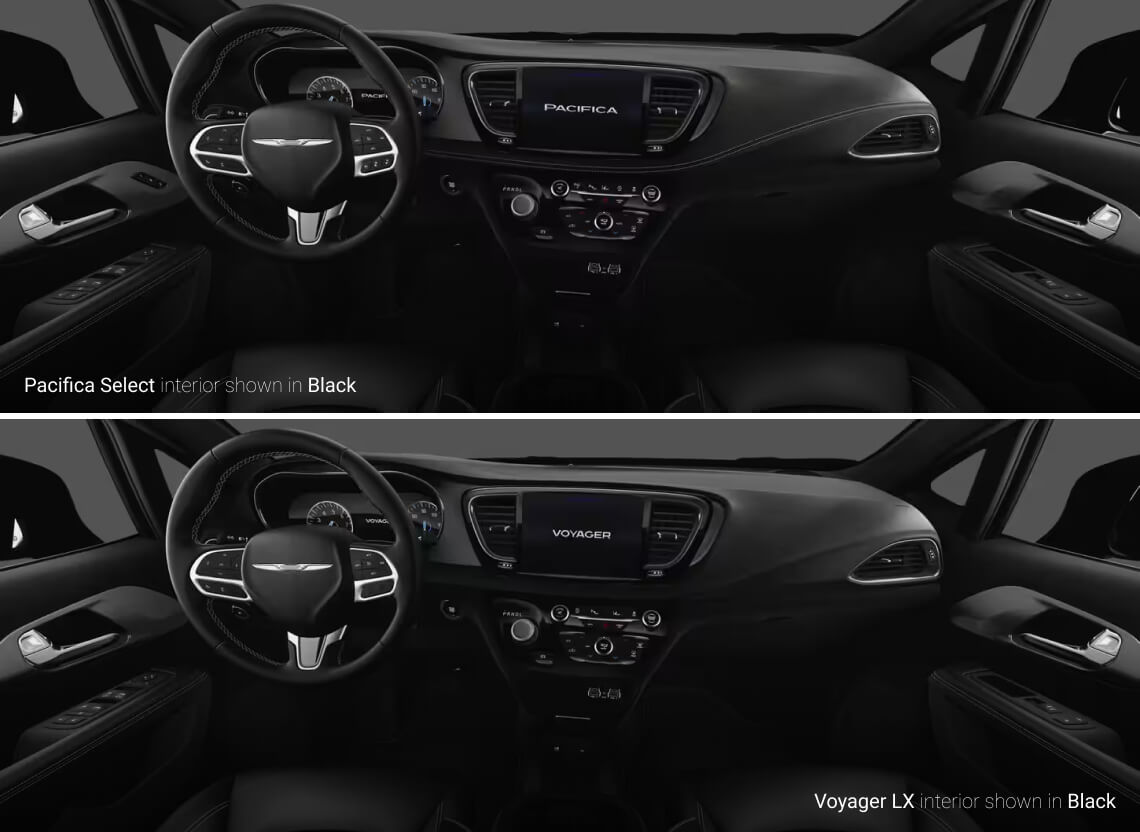 Chrysler Pacifica vs. Chrysler Voyager Interior Convenience